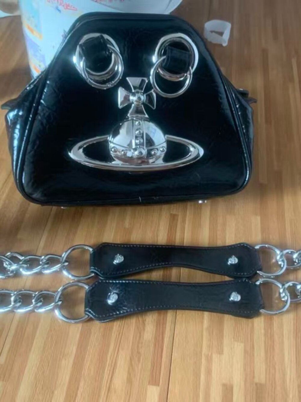 Vivienne Westwood Archive Orb Yasmine Bag - Black Leather (Gently Used)